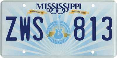 MS license plate ZWS813