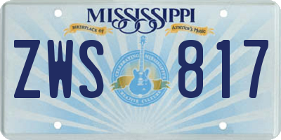 MS license plate ZWS817