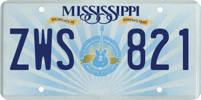 MS license plate ZWS821