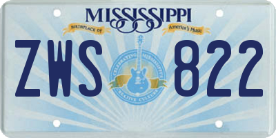 MS license plate ZWS822
