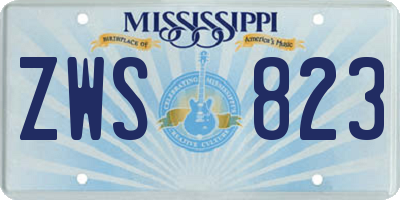 MS license plate ZWS823