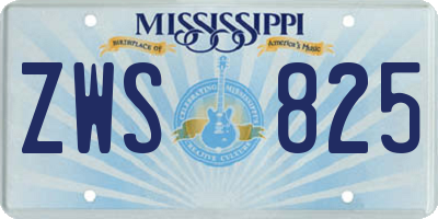 MS license plate ZWS825