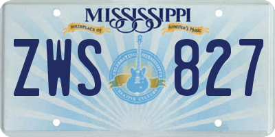 MS license plate ZWS827