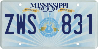 MS license plate ZWS831