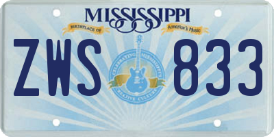 MS license plate ZWS833