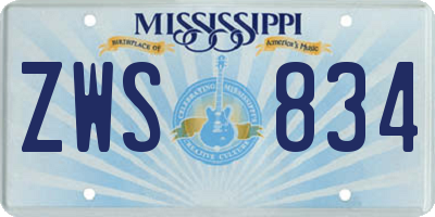 MS license plate ZWS834