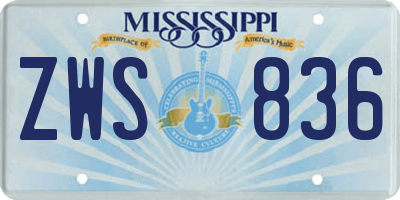 MS license plate ZWS836