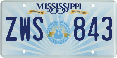 MS license plate ZWS843