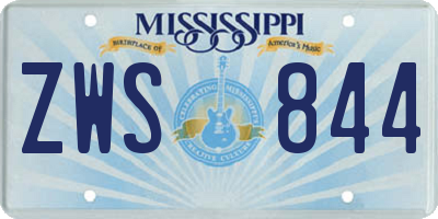 MS license plate ZWS844
