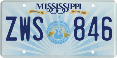 MS license plate ZWS846
