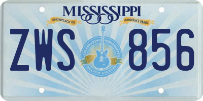 MS license plate ZWS856