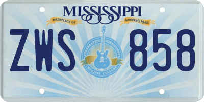 MS license plate ZWS858
