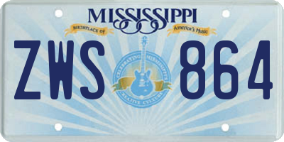 MS license plate ZWS864