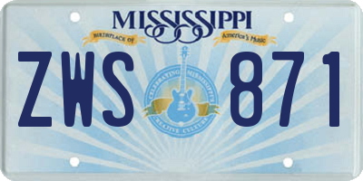 MS license plate ZWS871