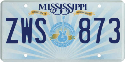 MS license plate ZWS873
