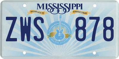 MS license plate ZWS878