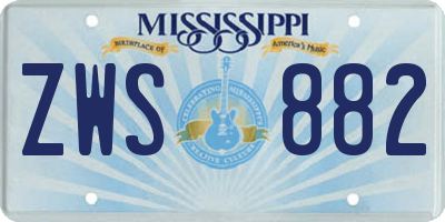 MS license plate ZWS882