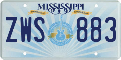 MS license plate ZWS883