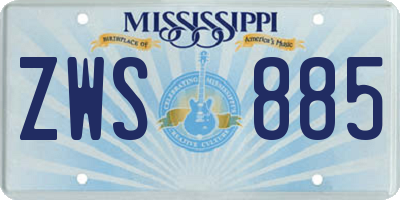 MS license plate ZWS885