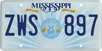 MS license plate ZWS897