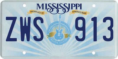 MS license plate ZWS913
