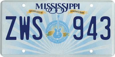 MS license plate ZWS943