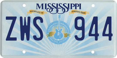 MS license plate ZWS944