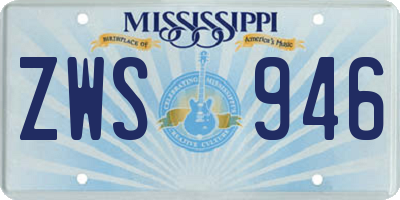 MS license plate ZWS946