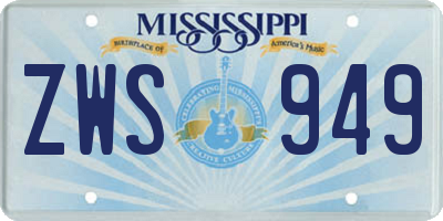 MS license plate ZWS949
