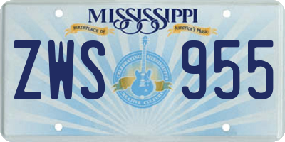 MS license plate ZWS955