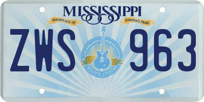 MS license plate ZWS963