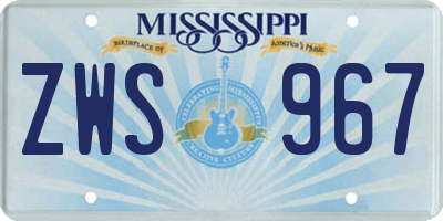 MS license plate ZWS967