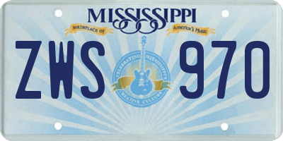 MS license plate ZWS970