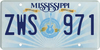 MS license plate ZWS971