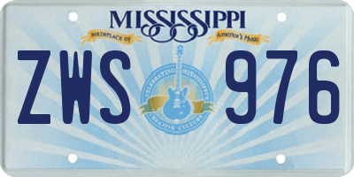 MS license plate ZWS976