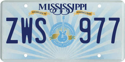 MS license plate ZWS977