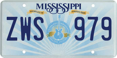MS license plate ZWS979