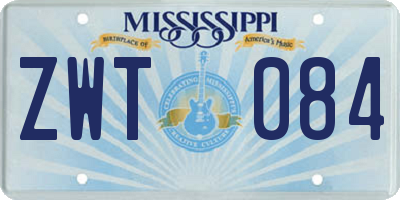 MS license plate ZWT084