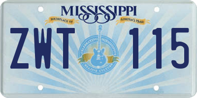 MS license plate ZWT115