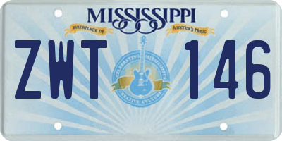 MS license plate ZWT146
