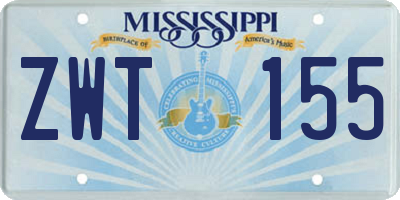 MS license plate ZWT155