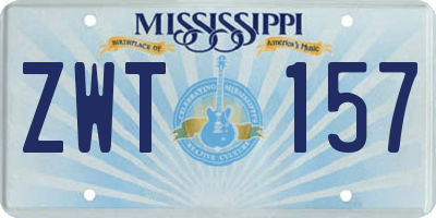 MS license plate ZWT157