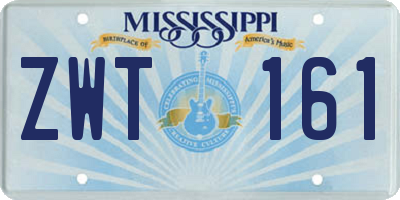 MS license plate ZWT161