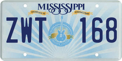 MS license plate ZWT168