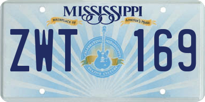 MS license plate ZWT169
