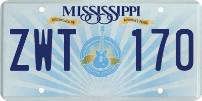 MS license plate ZWT170