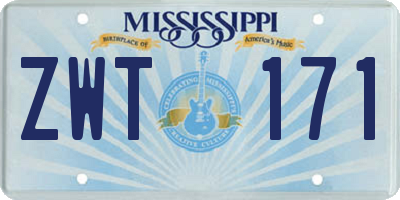 MS license plate ZWT171