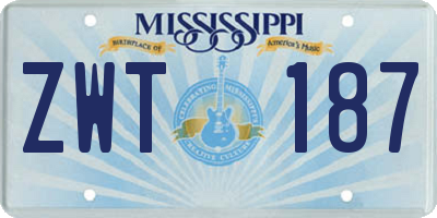 MS license plate ZWT187