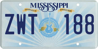 MS license plate ZWT188