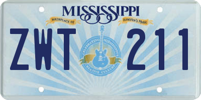 MS license plate ZWT211